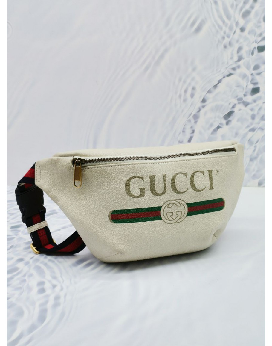 White gucci waist discount bag